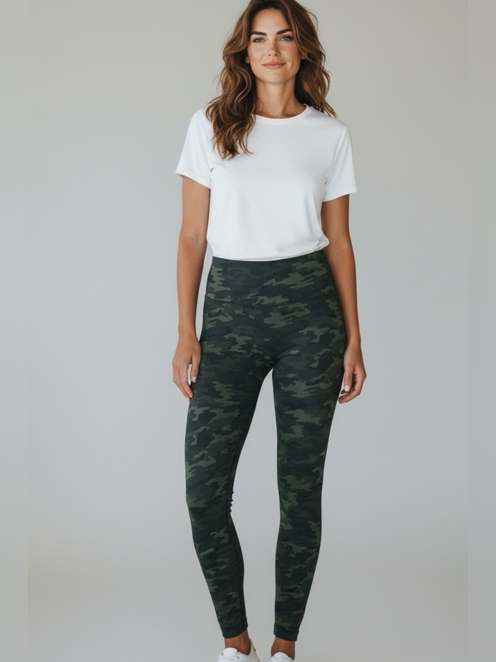 SPANX Look At Me Now Seamless Leggings – Green Camo – Size 1X